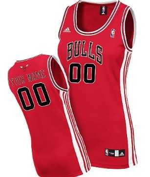 Women's Customized Chicago Bulls Red Jersey